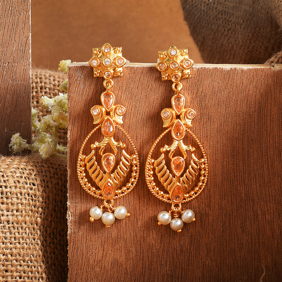 Bagh E Fiza Rangoli Pattern Earrings – VOYLLA